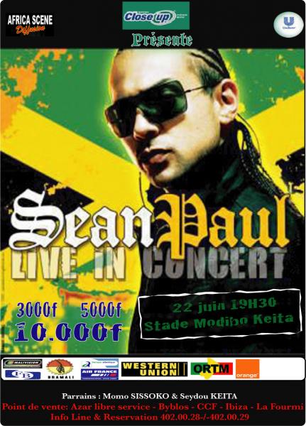 Sean paul En Concert LIve le Dimanche 22 Juin 2008 au Stade Modibo Keita ( Omnisport ) 